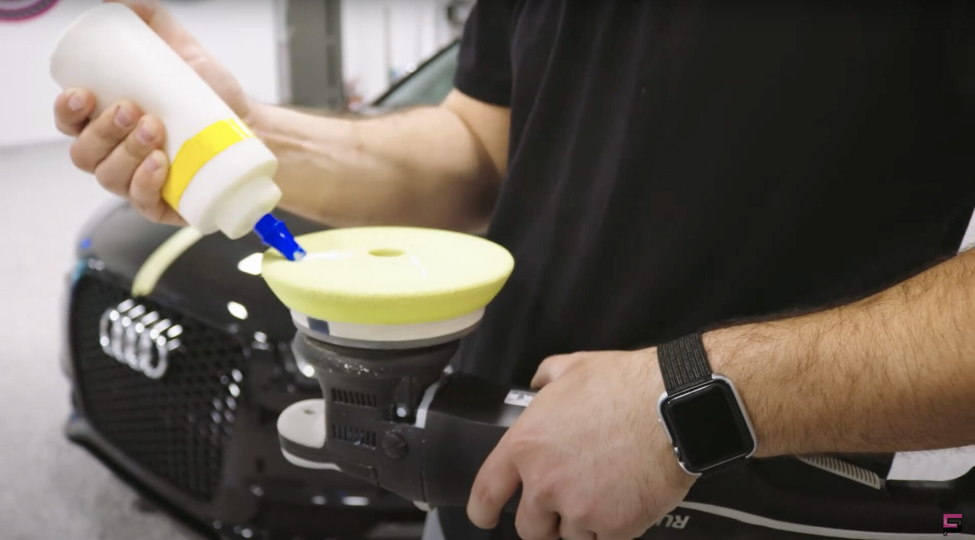 polishing a brand new vehicle